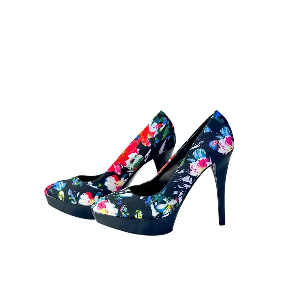X Appeal Multicolor Floral Platform Pumps - Size 7.5